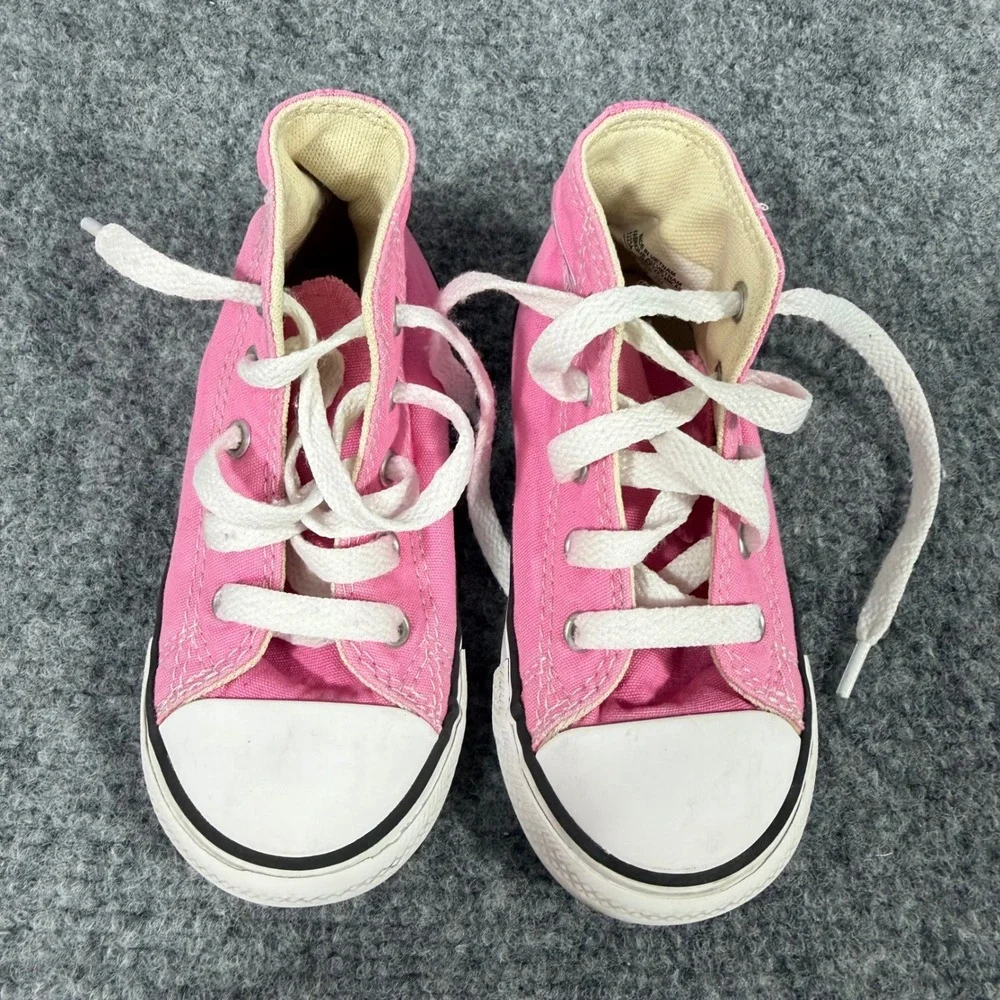 Converse Chuck Taylor All Star High Top Kids Size 8 EUR 25 Pink Canvas EUC